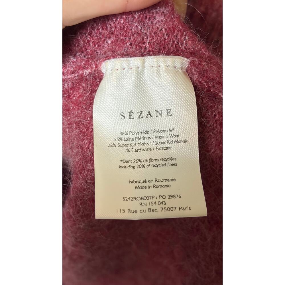 Sezane Enola sweater dress in rosewood balloon sleeves sz S - Picture 4 of 6
